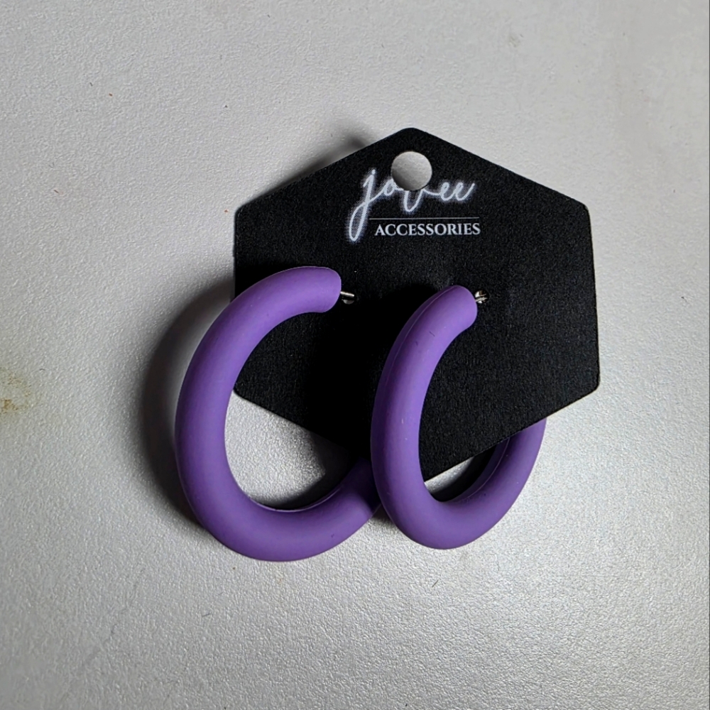 Purple Hoop Earrings